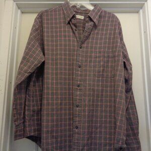 GREY & PINK STRIPES SOFTER LONG SLEEVED MENS SHIRT BY ST. JOHNS BAY X LG